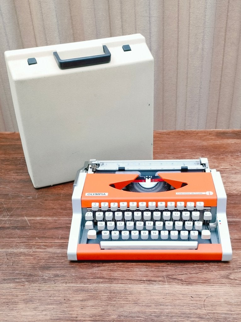 Typemachine Olympia Traveller de Luxe. AZERTY. Jaar 1977., Diversen, Ophalen of Verzenden, Gebruikt
