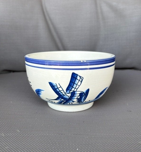 Vintage Delfts Blauwe Bloempot, Rond, Ophalen of Verzenden, Zo goed als nieuw, Balkon