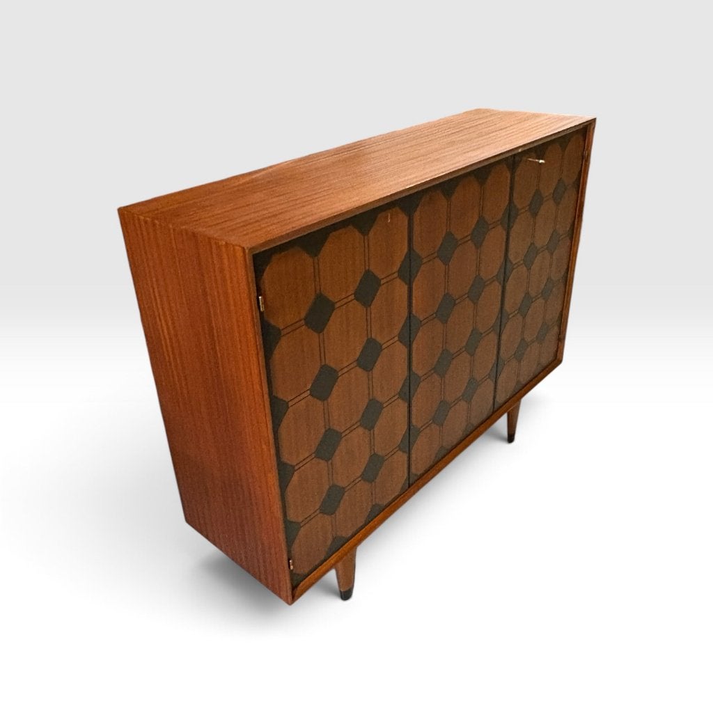 Stijlvol Scandinavisch vintage sideboard in mahonie, Gebruikt, 100 tot 150 cm, Mid-century - Scandinavisch - Vintage, 25 tot 50 cm