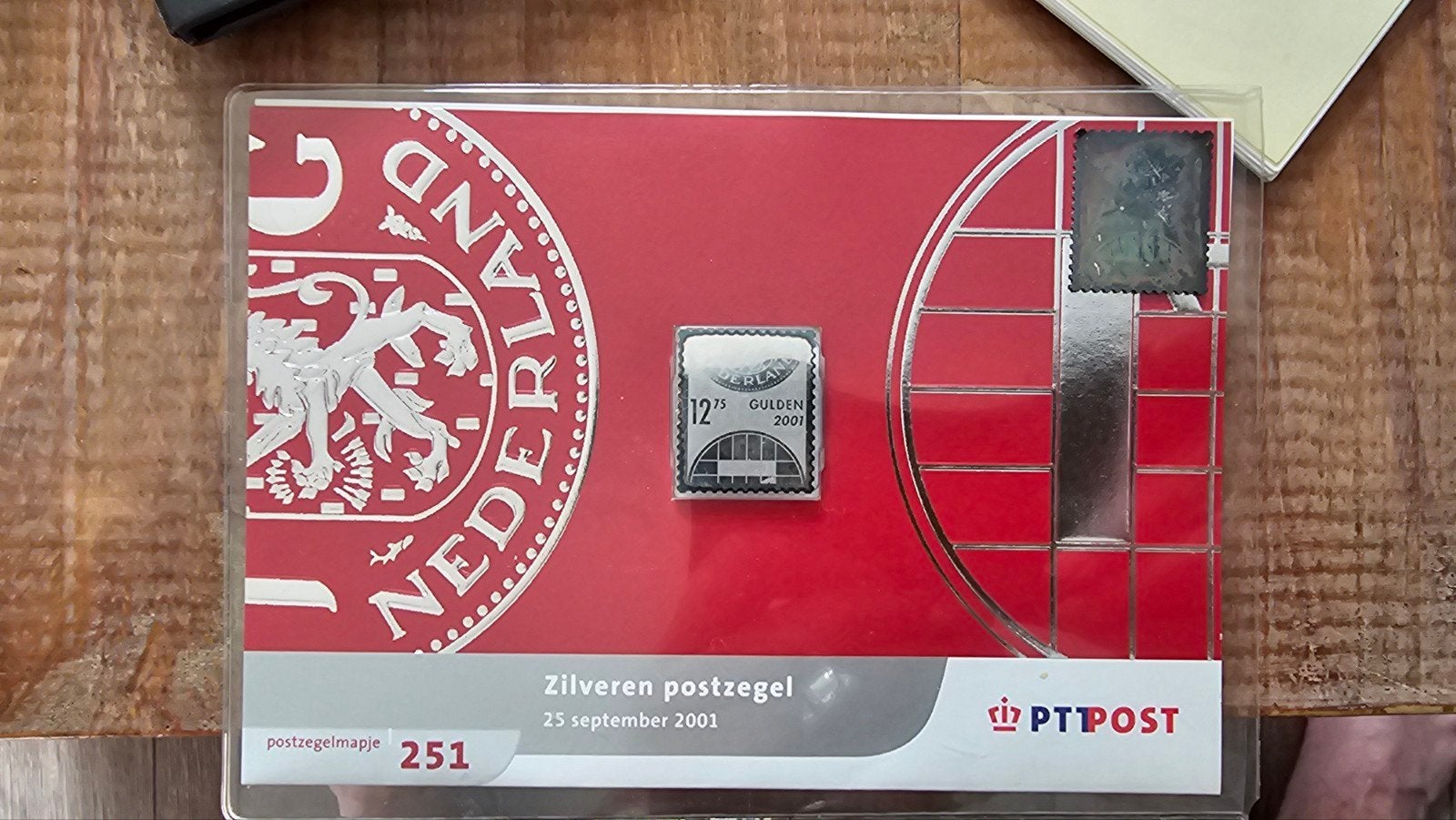 Zilveren postzegel 12.75 Gulden 2001 PTT Post, Postzegels en Munten, Postzegels | Nederland, Ophalen, Na 1940, Postfris
