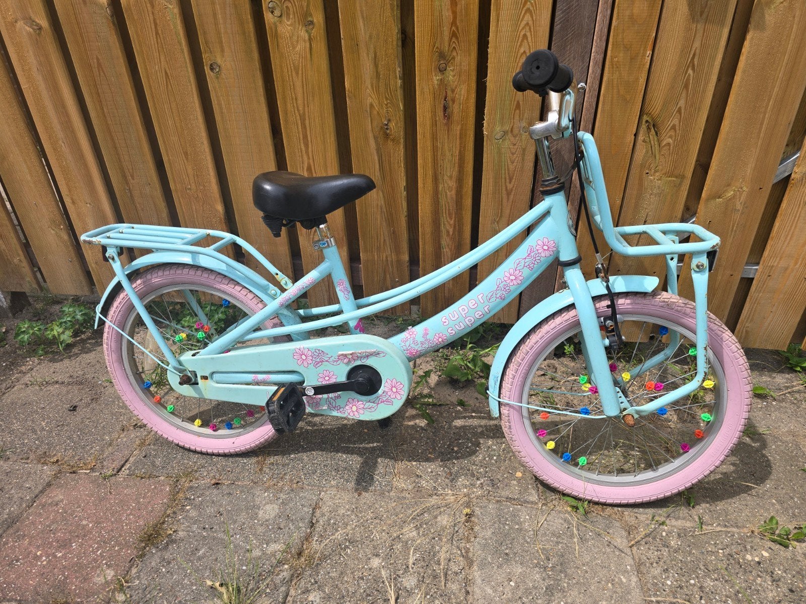 Super Super meisjesfiets 18 inch, Ophalen, Terugtraprem, Gebruikt, Handrem