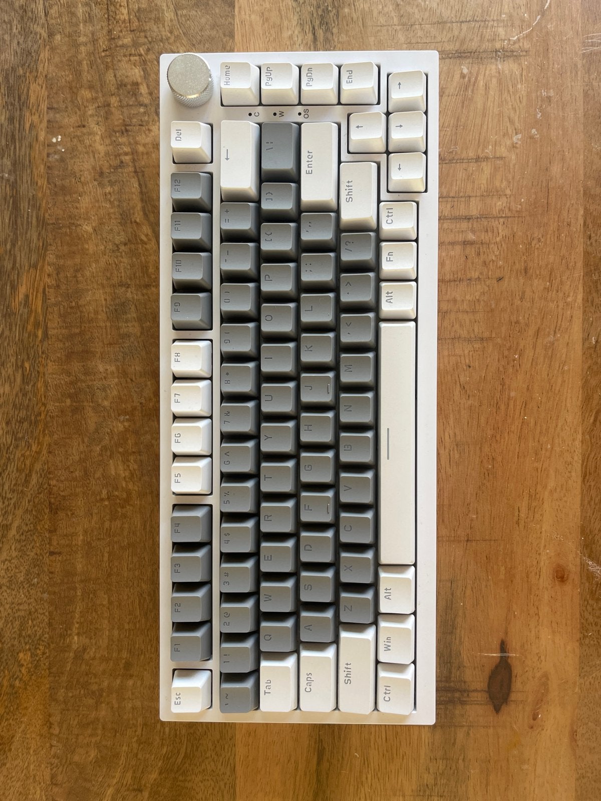 Ajazz Mechanisch Toetsenbord 75% - Gele Switches, Wit-Grijs, Ophalen, Gaming toetsenbord, Zo goed als nieuw, Qwerty