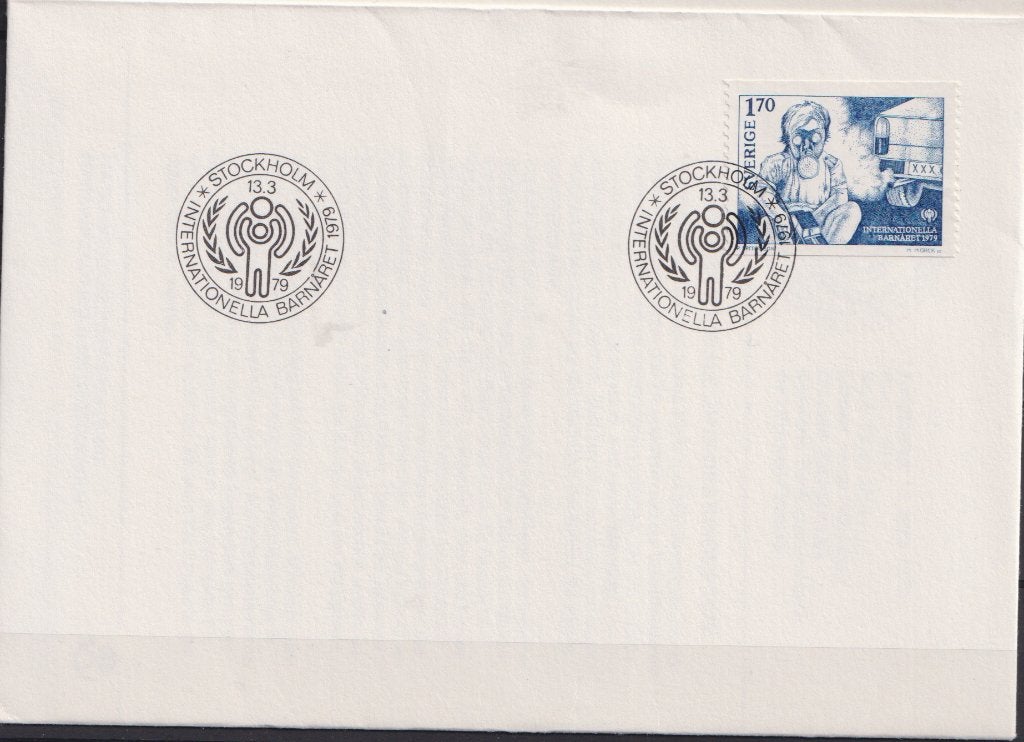 Zweden 1979 FDC Kind Milieuvervuiling auto, Verzenden, Onbeschreven, Europa