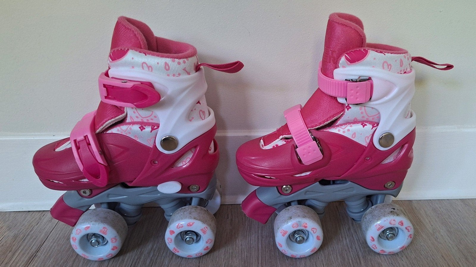 Roze rolschaatsen verstelbaar maat 27-30, Kinderen, Ophalen of Verzenden, Verstelbaar, Gebruikt