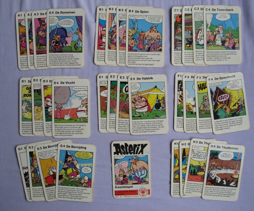 Asterix kwartetspel (8 complete kwartetten) Ass 7610, Verzamelen, Ophalen of Verzenden, Gebruikt, Kwartet(ten)