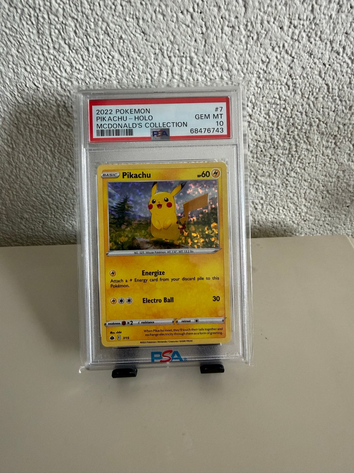 Pokemon | Pikachu Holo | PSA 10 | #7 | McDonalds Collection, Ophalen of Verzenden, Nieuw, Losse kaart, Foil
