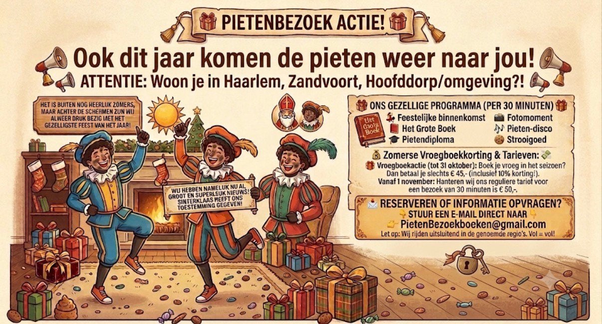 Pieten bezoek Sinterklaas bezoek, Tickets en Kaartjes, Drie personen of meer