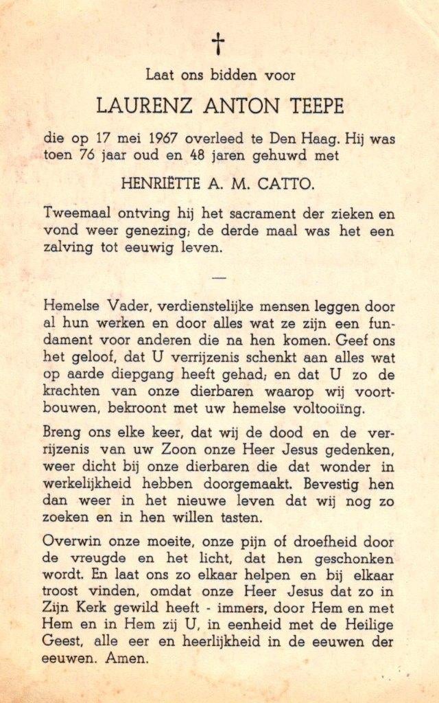 Teepe Laurenz Anton 1967 Den Haag, Ophalen of Verzenden