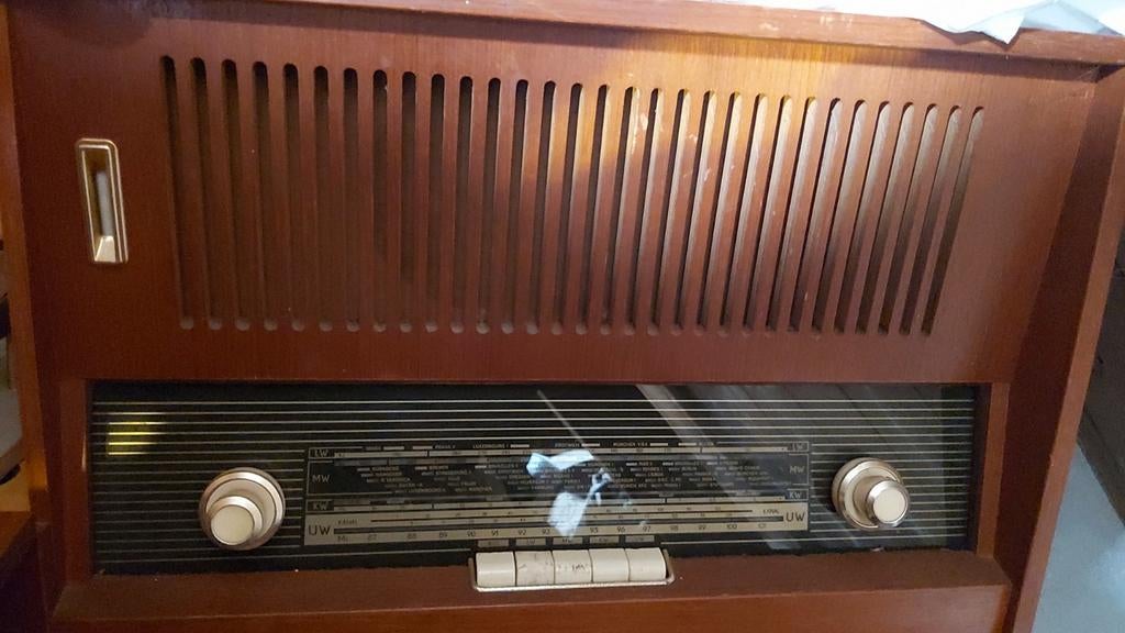 Prachtige Retro Radiomeubel met 10-Platenwisselaar, Gebruikt, Automatisch, Platenspeler, Ophalen