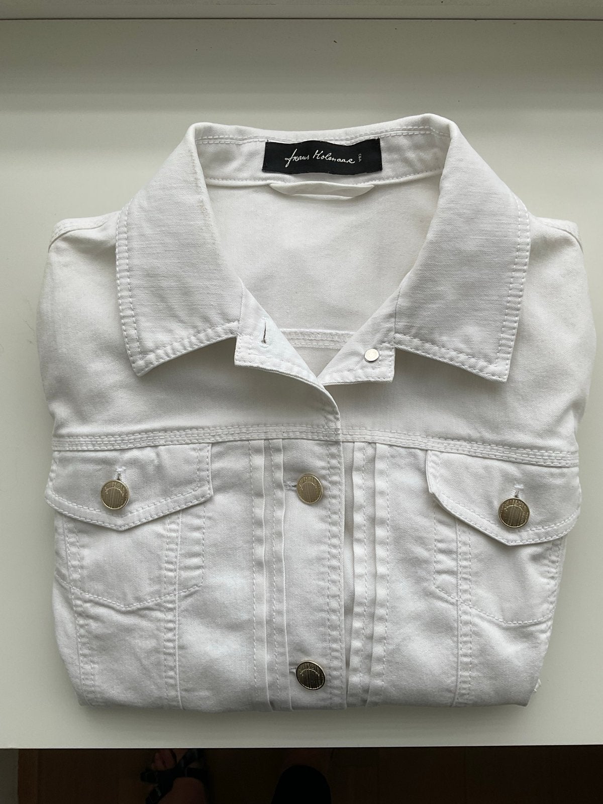 Wit stretch spijkerjackje Frans Molenaar, Kleding | Dames, Ophalen of Verzenden, Zo goed als nieuw, Maat 42/44 (L), Wit