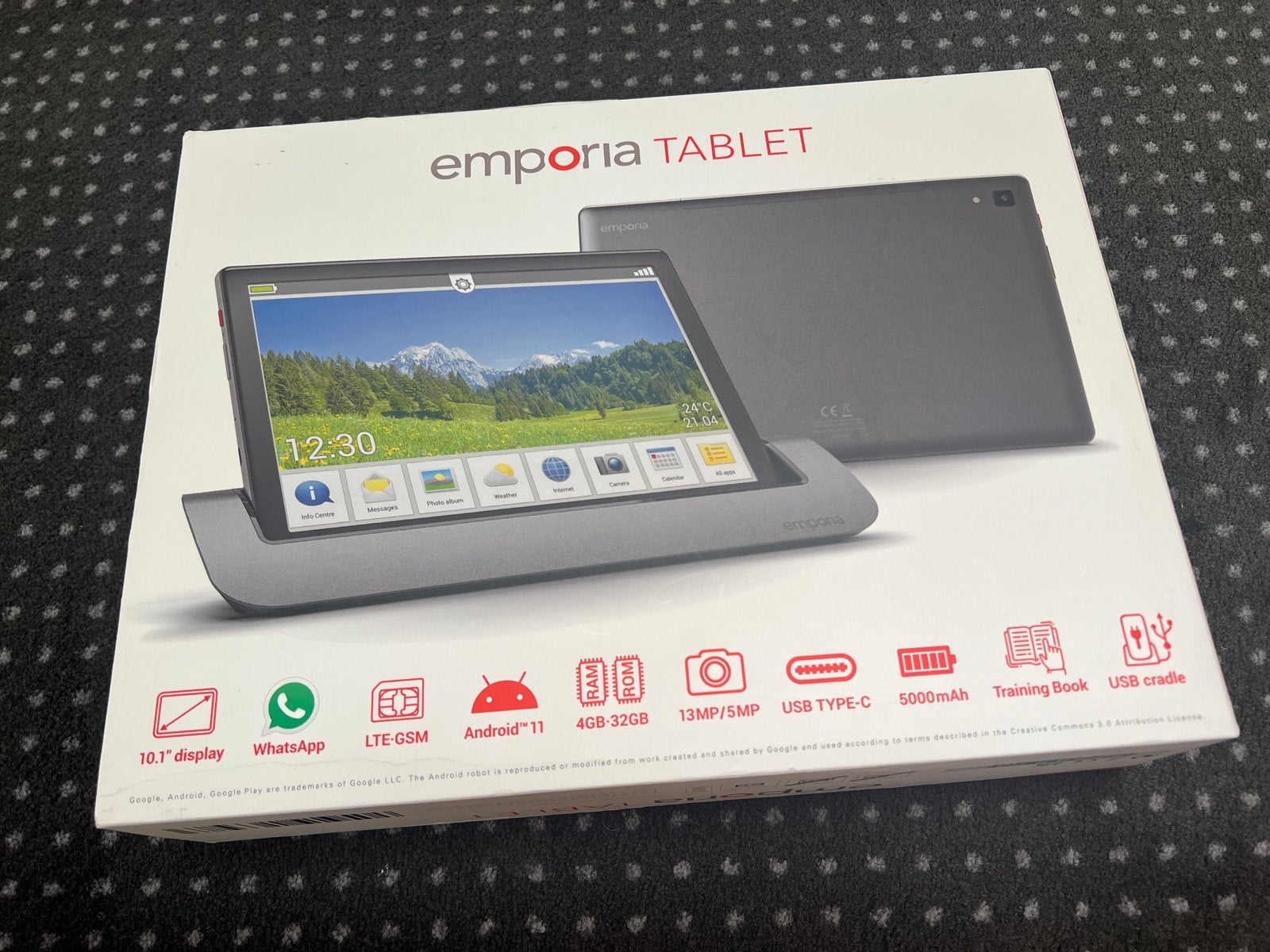 Emporia Tablet senioren - ongebruikt nieuwstaat conpleet, Computers en Software, Android Tablets, Nieuw, Wi-Fi en Mobiel internet