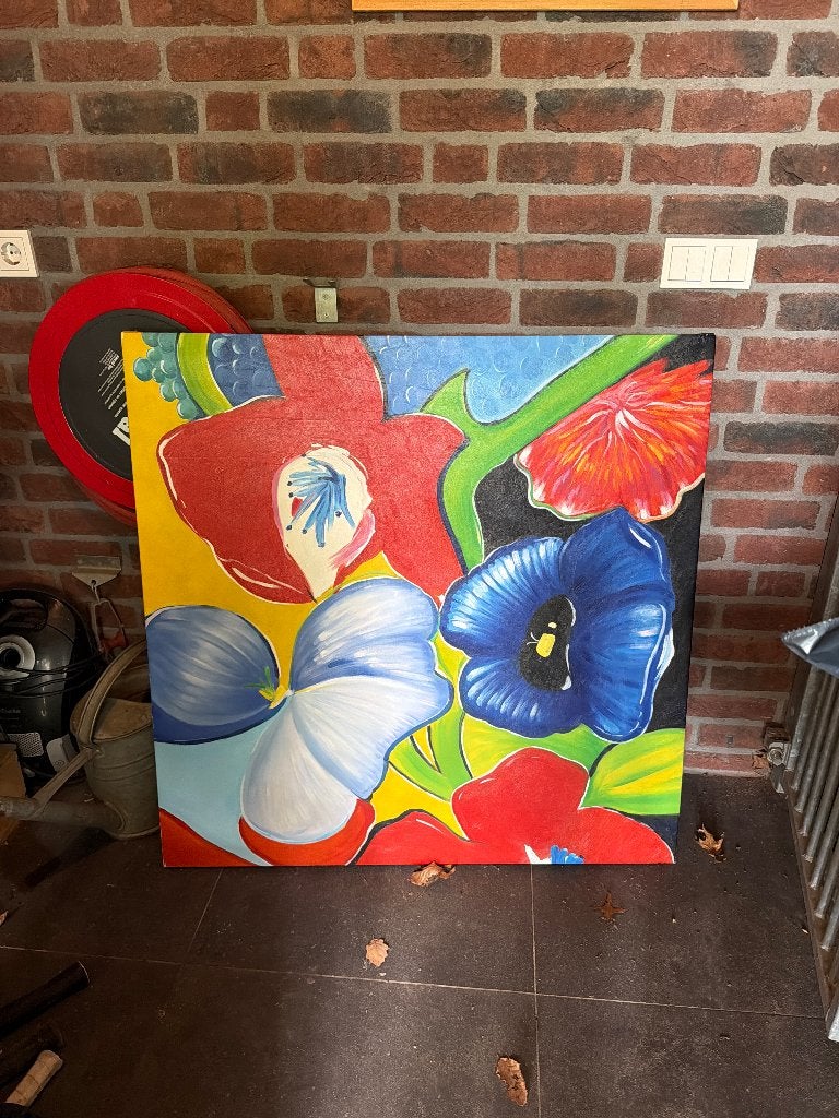 Schilderij te koop, Bloemen, Doek, Ophalen of Verzenden, Overige technieken
