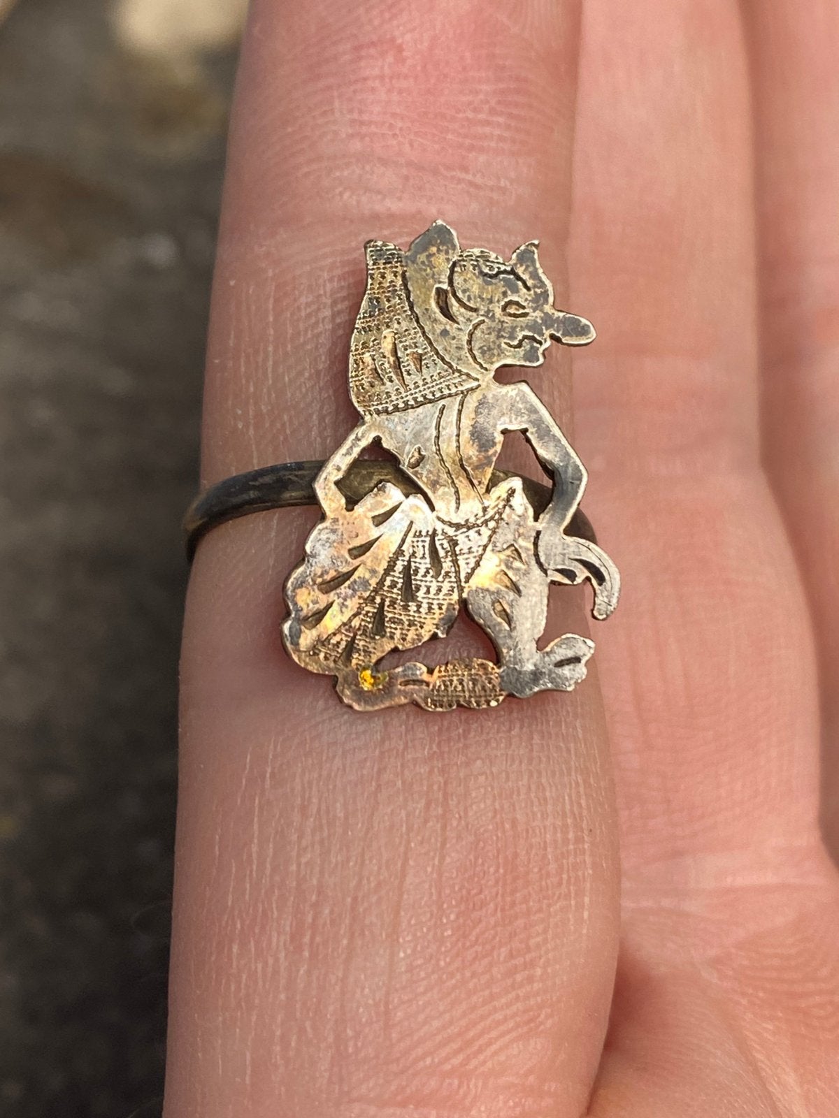 Antieke Zilveren djokja ring, Ophalen of Verzenden, Zilver