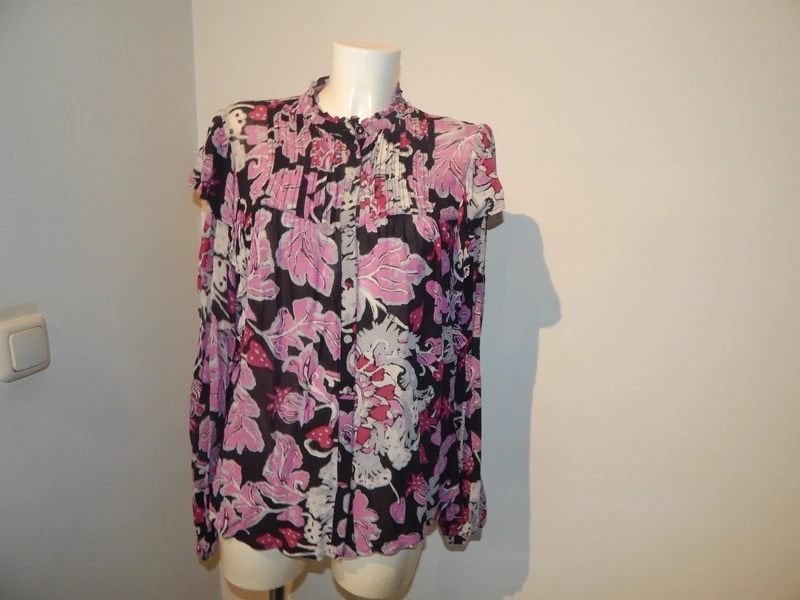 Fabienne Chapot mooie blouse kleurrijke bloemen ruches 40, Kleding | Dames, Blouses en Tunieken, Maat 38/40 (M), Meerkleurig, Ophalen of Verzenden