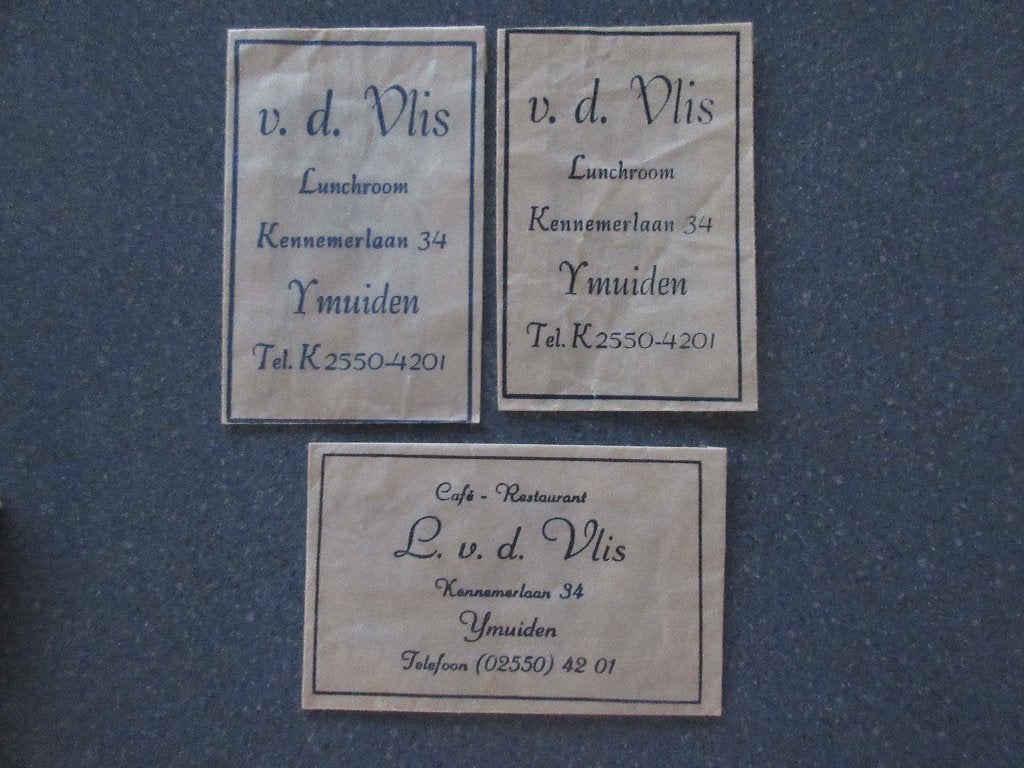 3  IJmuiden, v.d. Vlist Lunchroom, Verzenden, Nederland