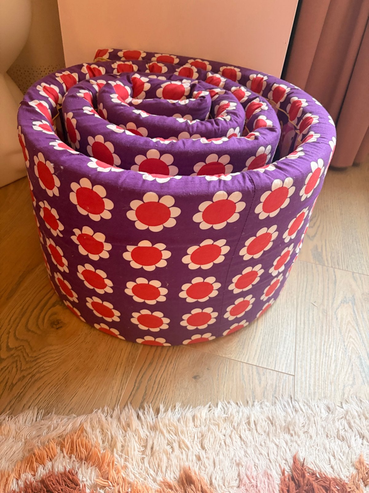 Sebra bedrand - paars met bloemen en uilenprint, Ophalen, Gebruikt, Overige merken, Overige typen