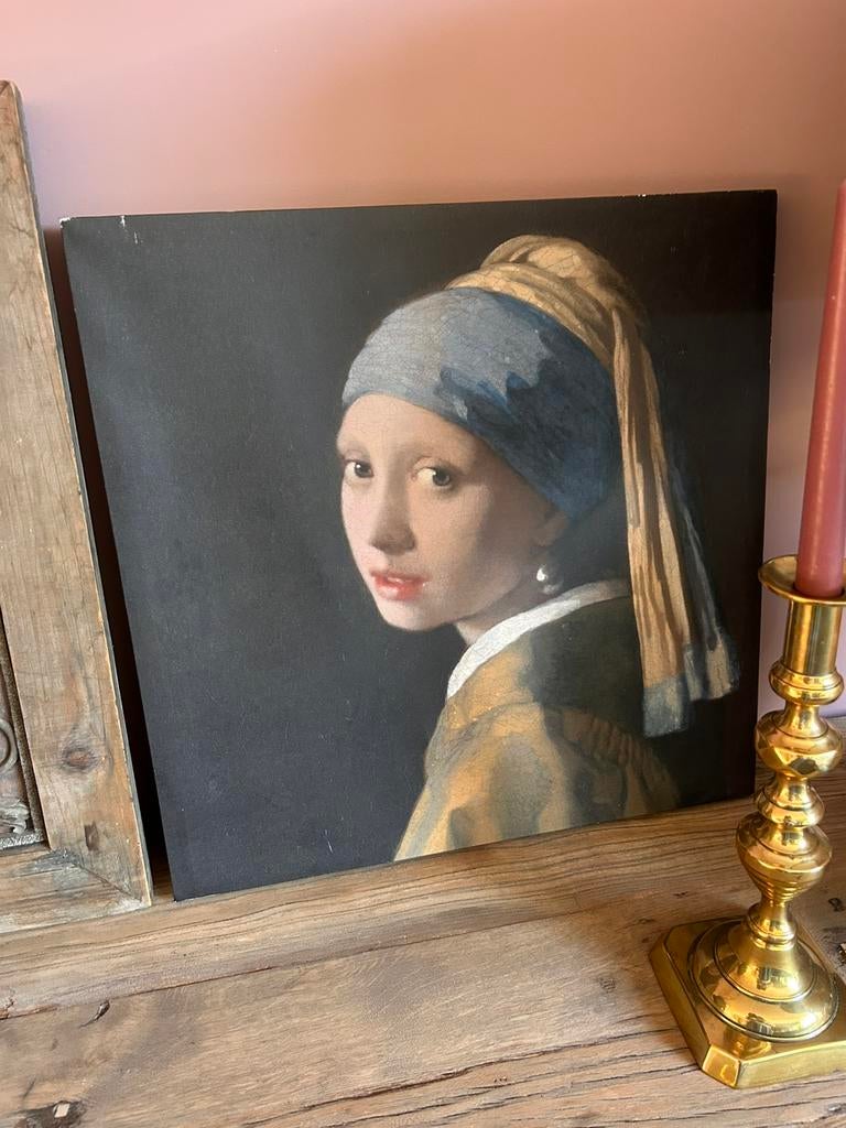 Wanddecoratie canvas Meisje met de parel, Ophalen of Verzenden, Zo goed als nieuw