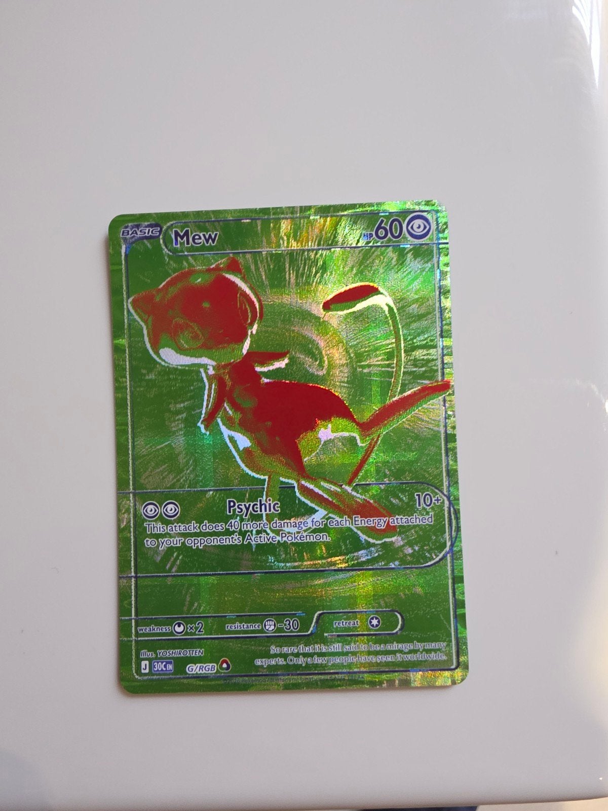 Mew Pokémon Kaart RGB 30th Packfresh G/RGB, Ophalen, Zo goed als nieuw, Losse kaart, Foil