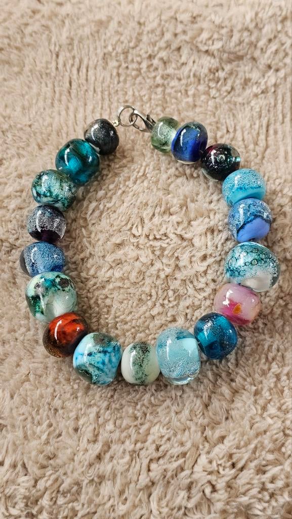 Nieuwe Murano Armband - Handgemaakte Glazen Kralen, Sieraden, Tassen en Uiterlijk, Armbanden, Overige materialen, Overige kleuren