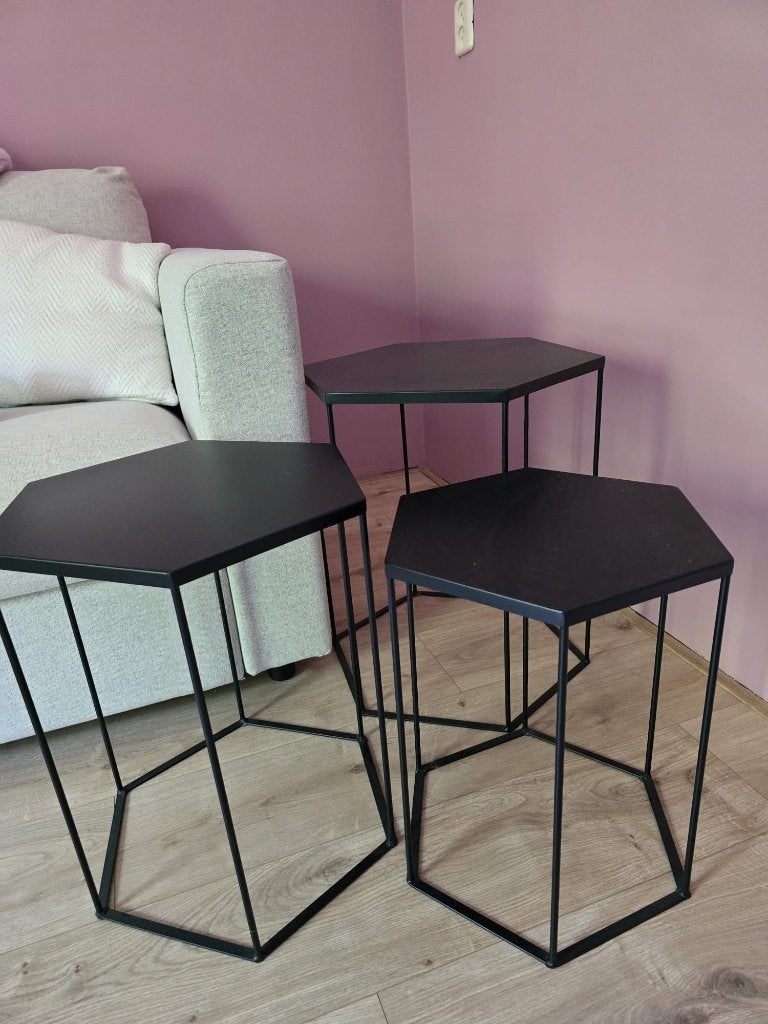 Bijzettafels, Huis en Inrichting, Tafels | Bijzettafels, Minder dan 55 cm, Metaal of Aluminium, Zo goed als nieuw, Overige vormen