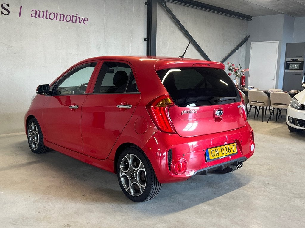Kia Picanto 1.2 CVVT SportsLine - Cruise C - PDC - Stoelverw, Voorwielaandrijving, Stof, Gebruikt, Zwart