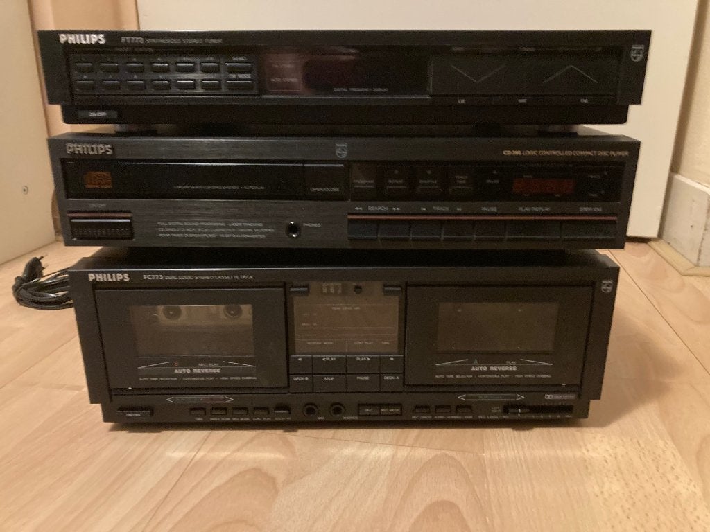 Philips Tuner FT772, CD speler , Cassette deck dubbel FC773, Audio, Tv en Foto, Ophalen, Philips, Gebruikt, Cassettedeck