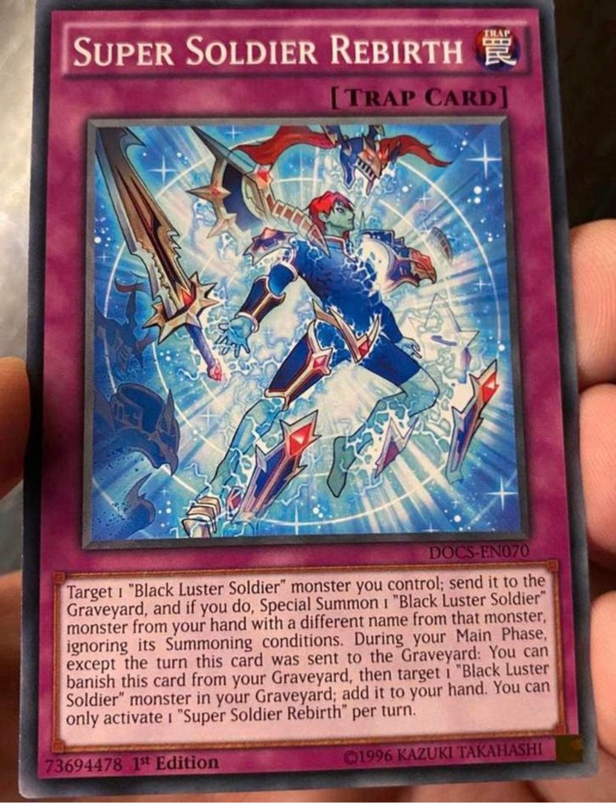 Yu-Gi-Oh! Super Soldier Rebirth DOCS 1st Edition !, Ophalen of Verzenden, Gebruikt, Losse kaart