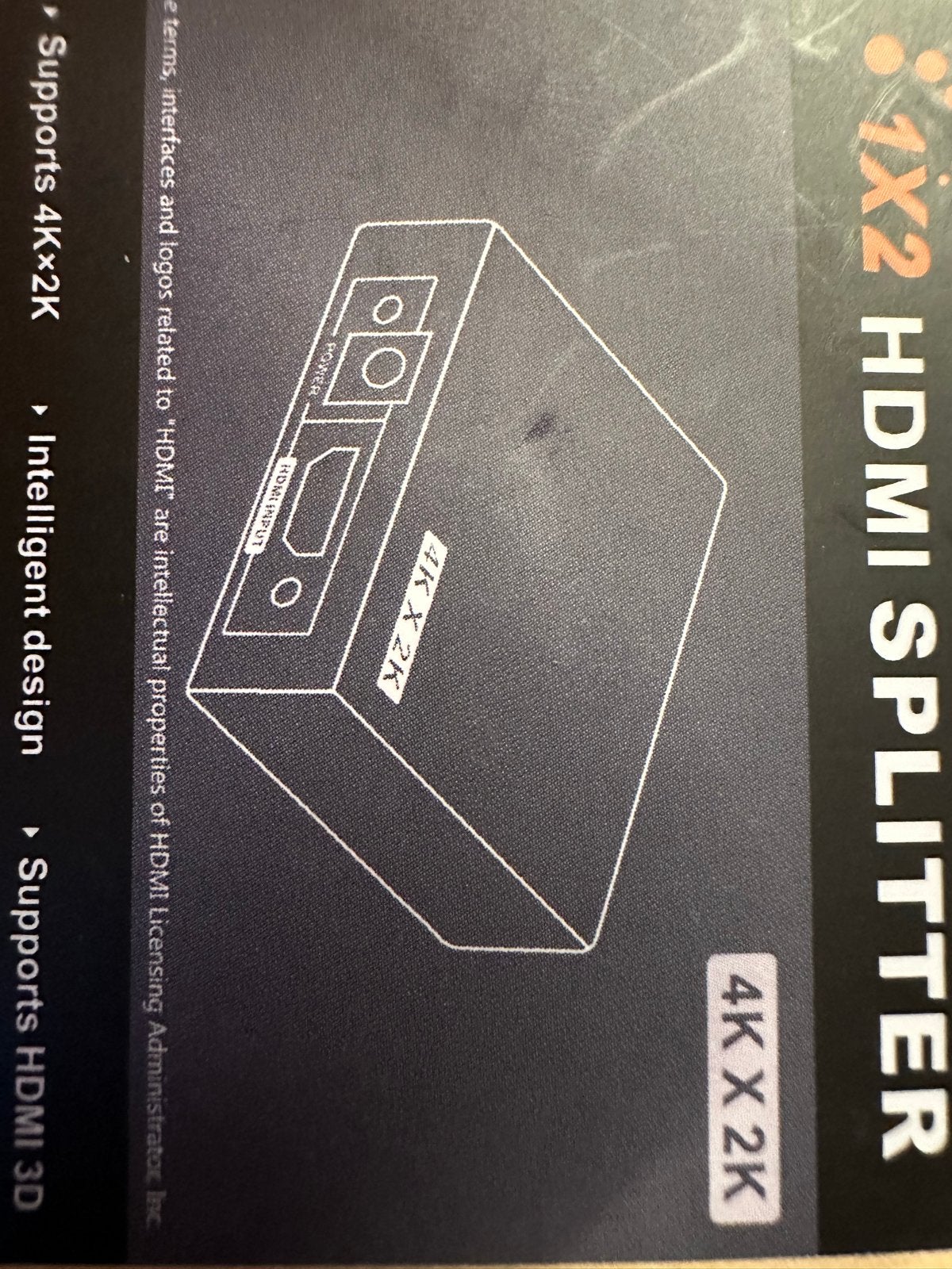 Nieuwe 1x2 HDMI Splitter 4K X 2K met adapter, Ophalen of Verzenden, Nieuw, Minder dan 2 meter, Overige kabels