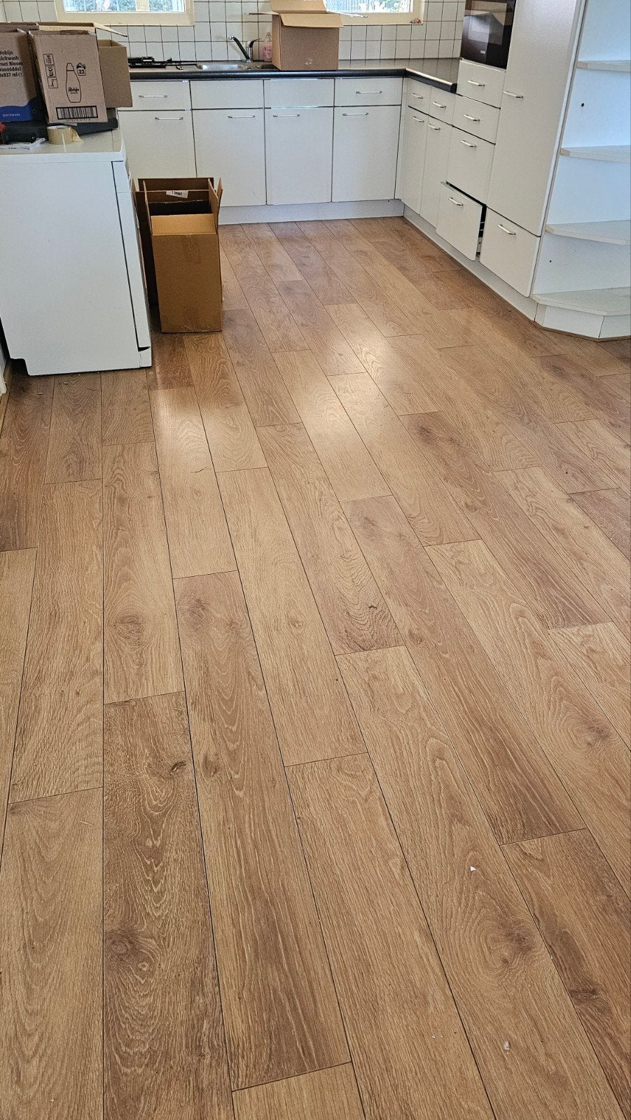 Laminaatvloer ca. 50 m2 - Nette staat, Ophalen, Gebruikt, Bruin, 50 tot 75 m²