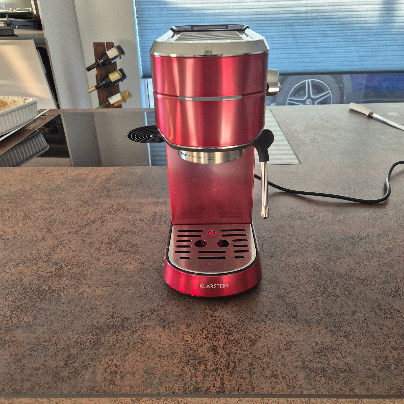 Klarstein Espresso Apparaat - Rood, Ophalen, Espresso apparaat, Gemalen koffie, Zo goed als nieuw