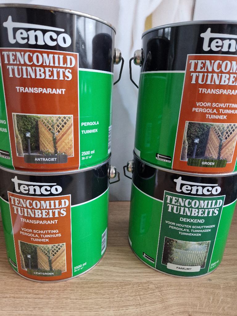 diverse nieuwe 2500ml blikken verf verschillende merken, Ophalen of Verzenden, Nieuw, Beits