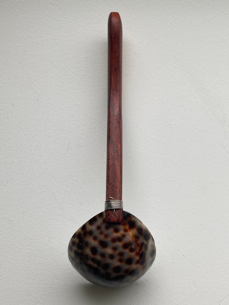 Theeschep/lepel van schelp, Overige typen, Handgemaakt, 15 cm, Meerkleurig