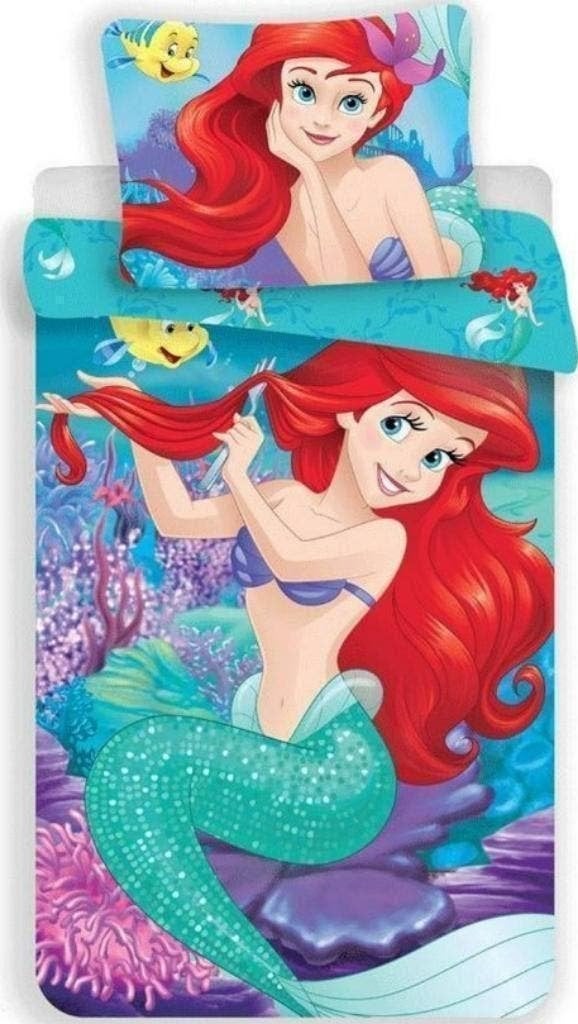 Disney Princess Ariel Dekbedovertrek 140 x 200 cm - Katoen, Nieuw, Wasbaar, Ophalen of Verzenden, Nvt