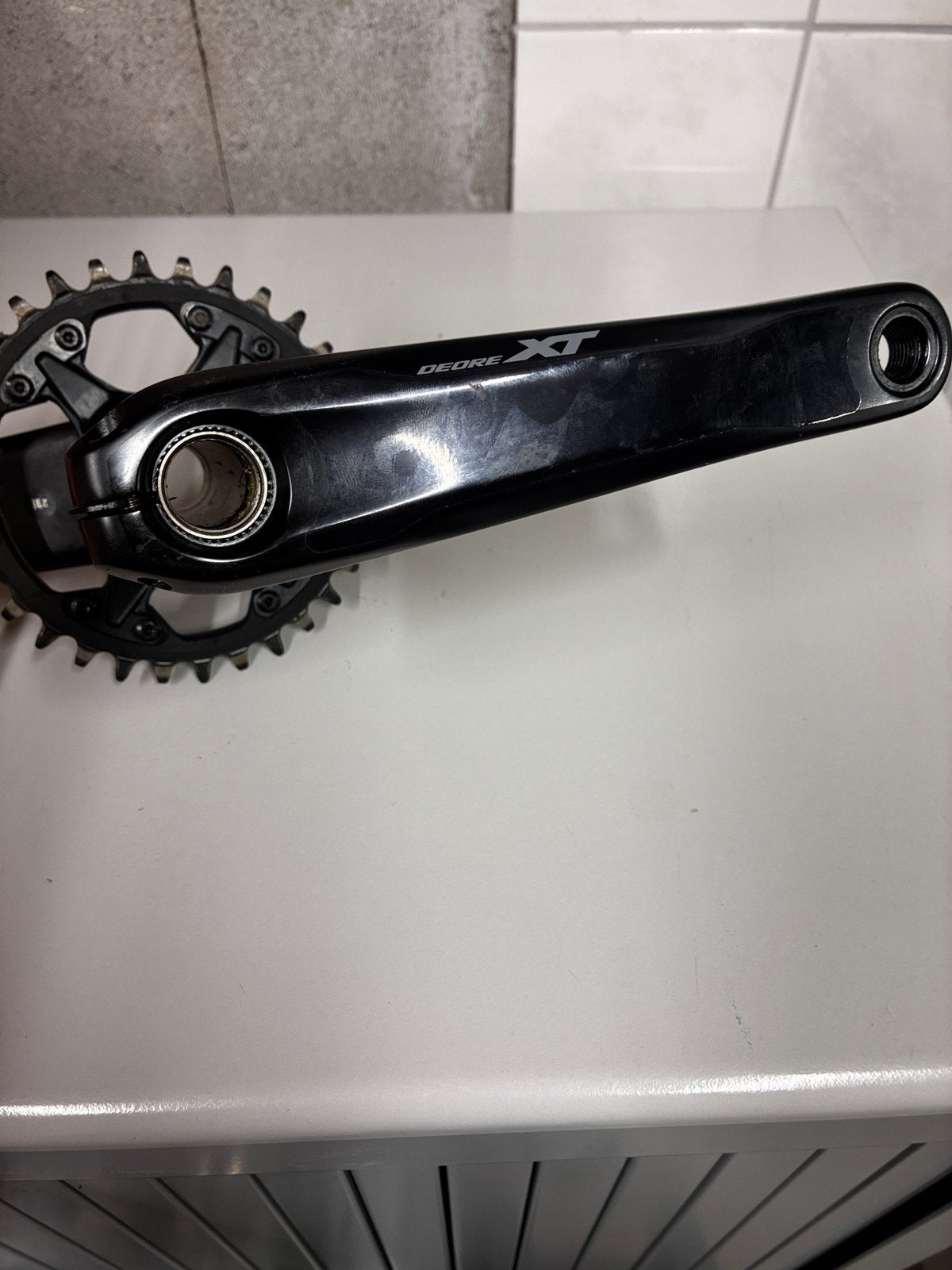 Shimano XT crankstel 165mm, Zo goed als nieuw, Aluminium, Mountainbike, Ophalen
