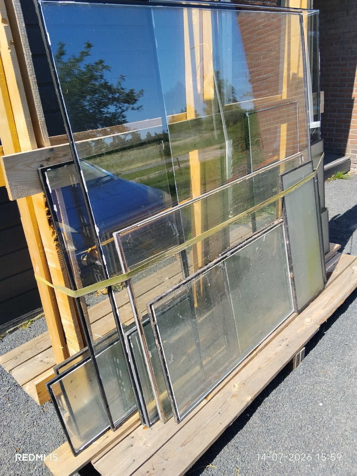 Partij dubbel glas gratis, Ophalen, Gevelraam of Ruit, Dubbelglas