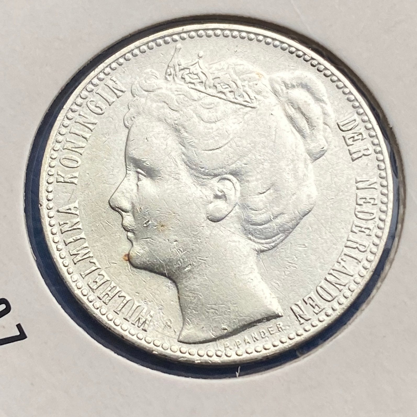 1 Gulden Zilver uit 1907 van Wilhelmina, Postzegels en Munten, 1 gulden, Verzenden, Zilver, Koningin Wilhelmina