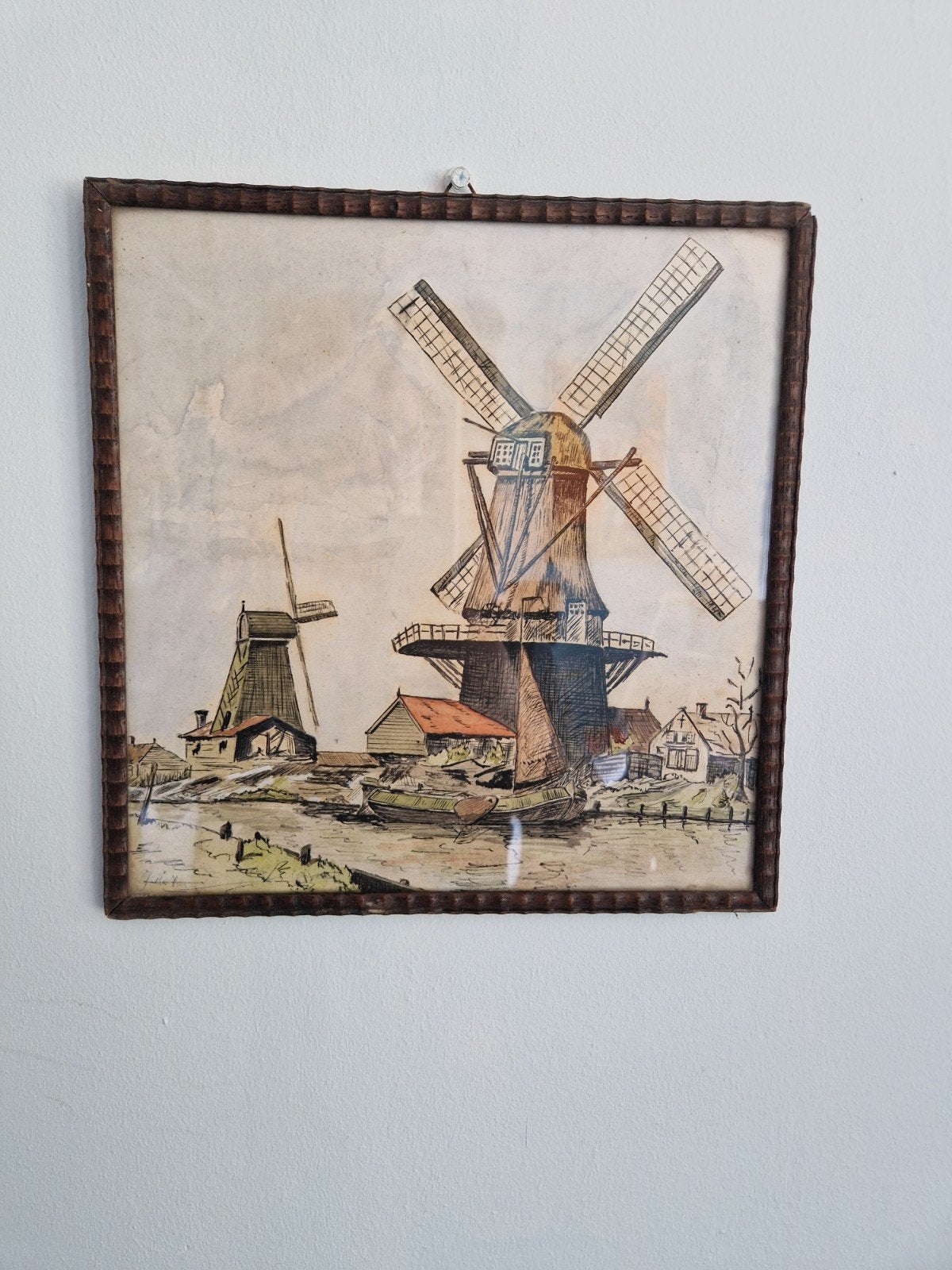Oud Schilderij met molens / Molen. / Kunst, Ophalen of Verzenden