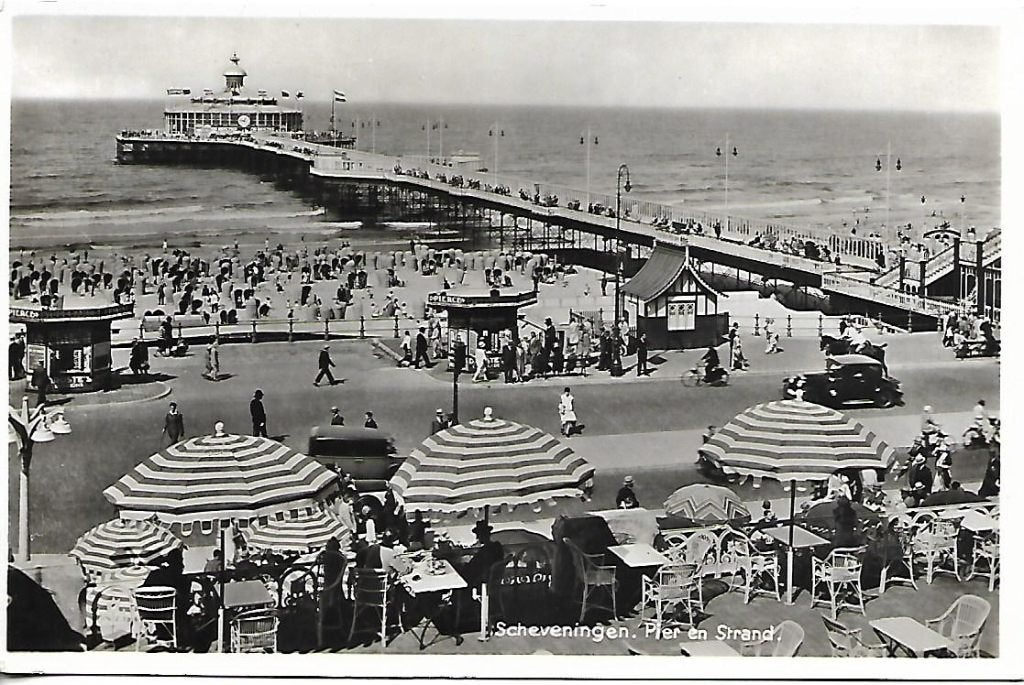 Scheveningen- -Pier en Strand., Verzenden, 1940 tot 1960, Ongelopen, Zuid-Holland