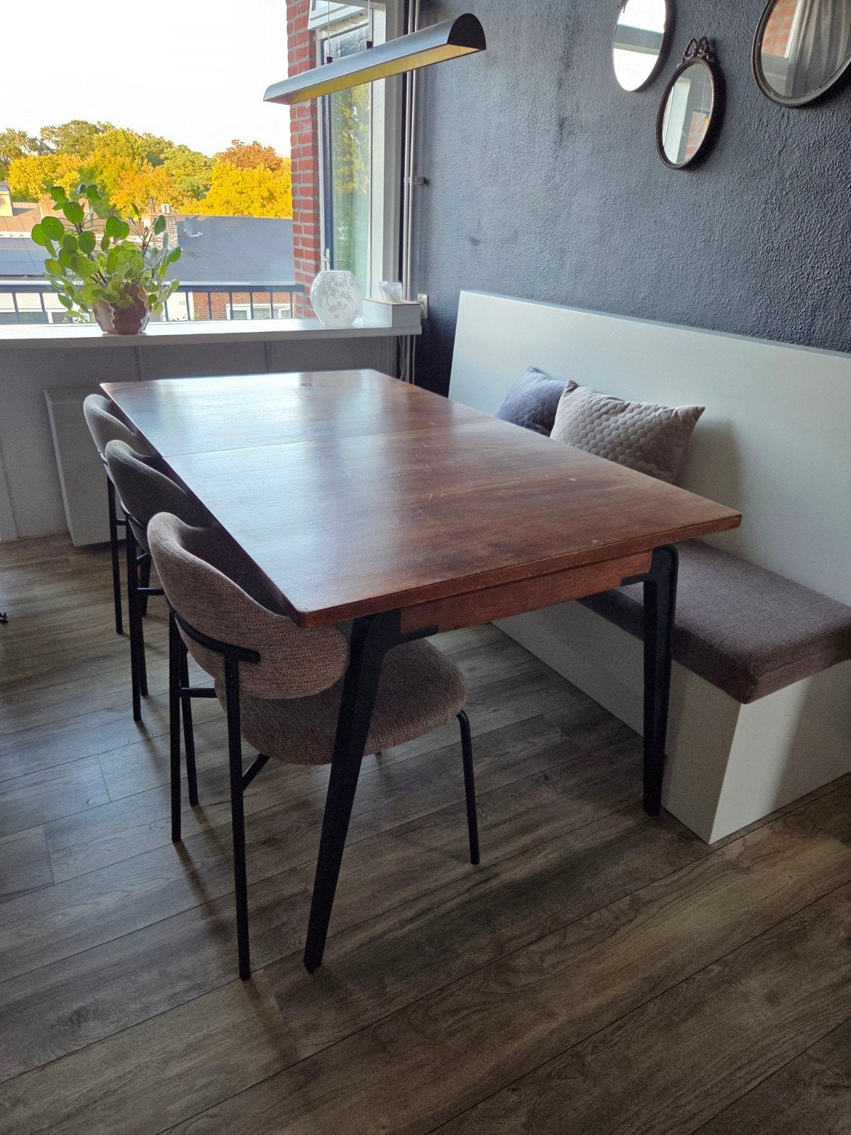 Uitschuifbare eettafel 160 - 200 cm, Ophalen, Gebruikt, 50 tot 100 cm, Vijf personen of meer