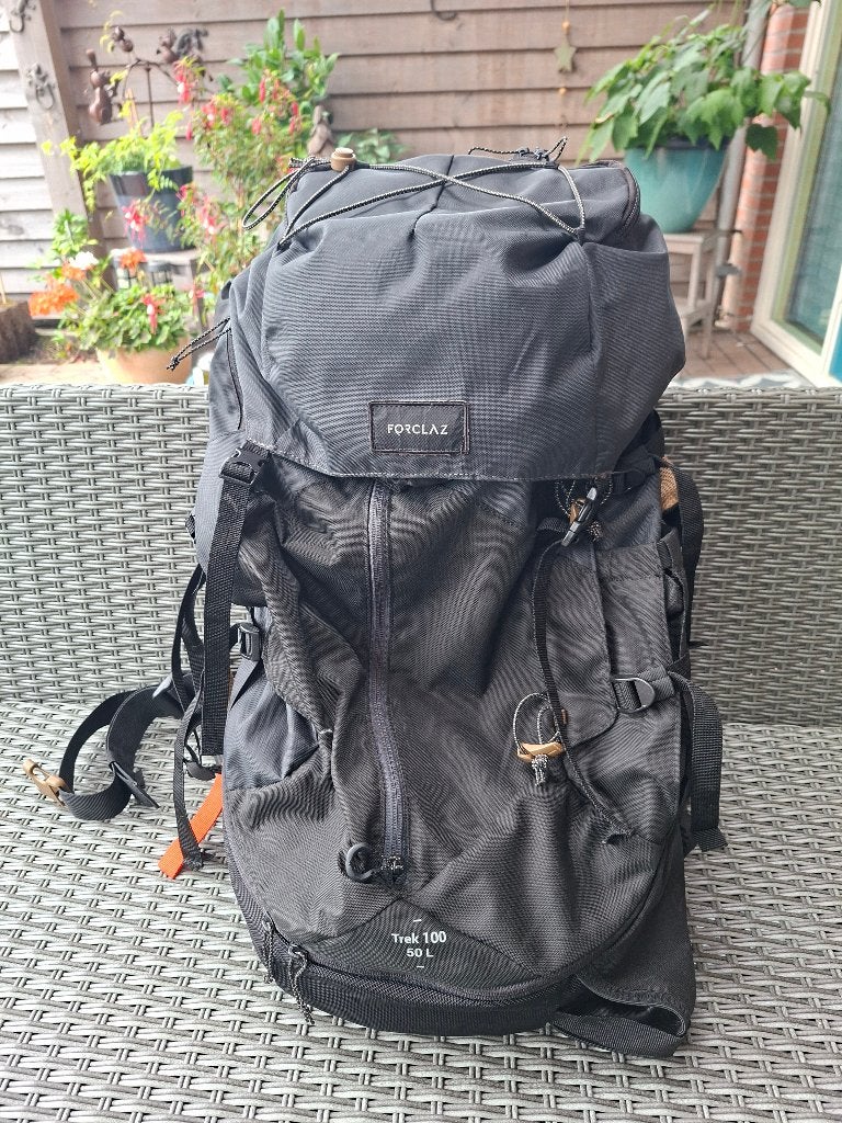 Forclaz MT100 Easy-fit 50L rugzak, zwart, Ophalen, Zo goed als nieuw, Rugzak