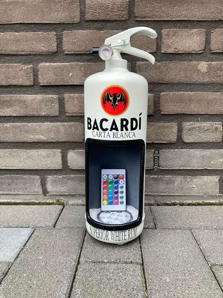Bacardi Brandblusser Mancave Decoratie met LED Verlichting, Ophalen of Verzenden, Nieuw