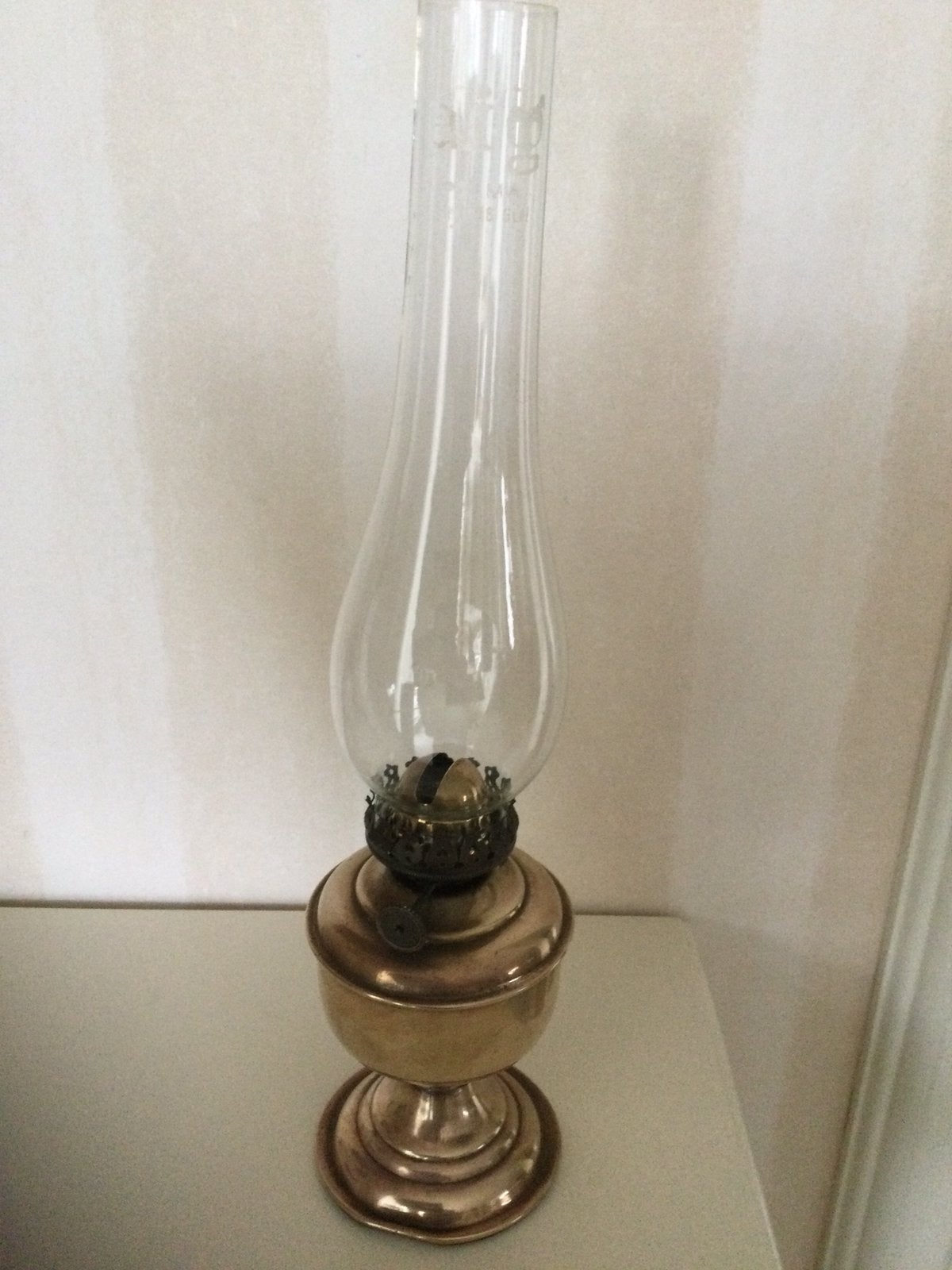 Antiek Koperen olielamp, Ophalen of Verzenden