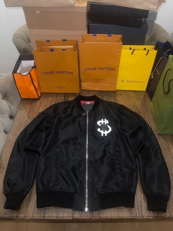 Philipp Plein Black Bomber Jacket, Ophalen of Verzenden, Zo goed als nieuw, Maat 48/50 (M), Zwart