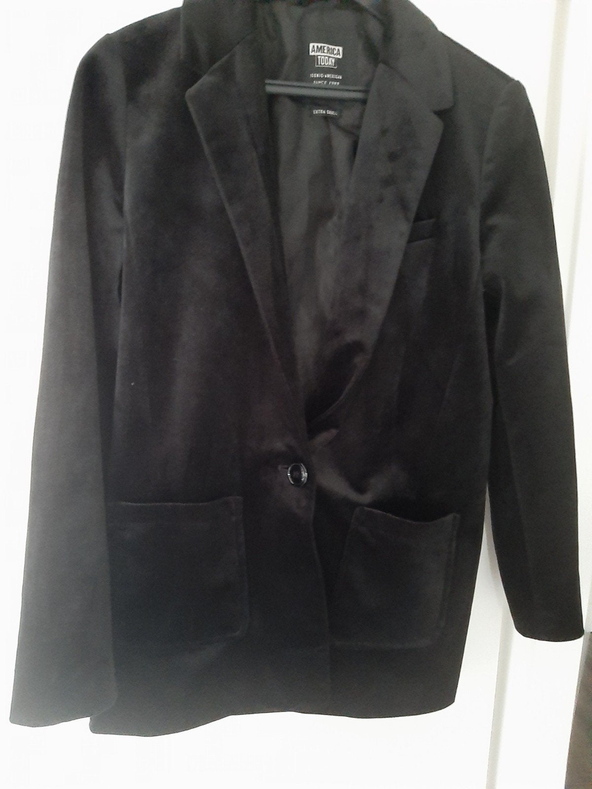 Mooi velvet jasje v america today en meer maat xs 3.50 pst, Kleding | Dames, Zwart, Ophalen of Verzenden, Zo goed als nieuw, Jasje