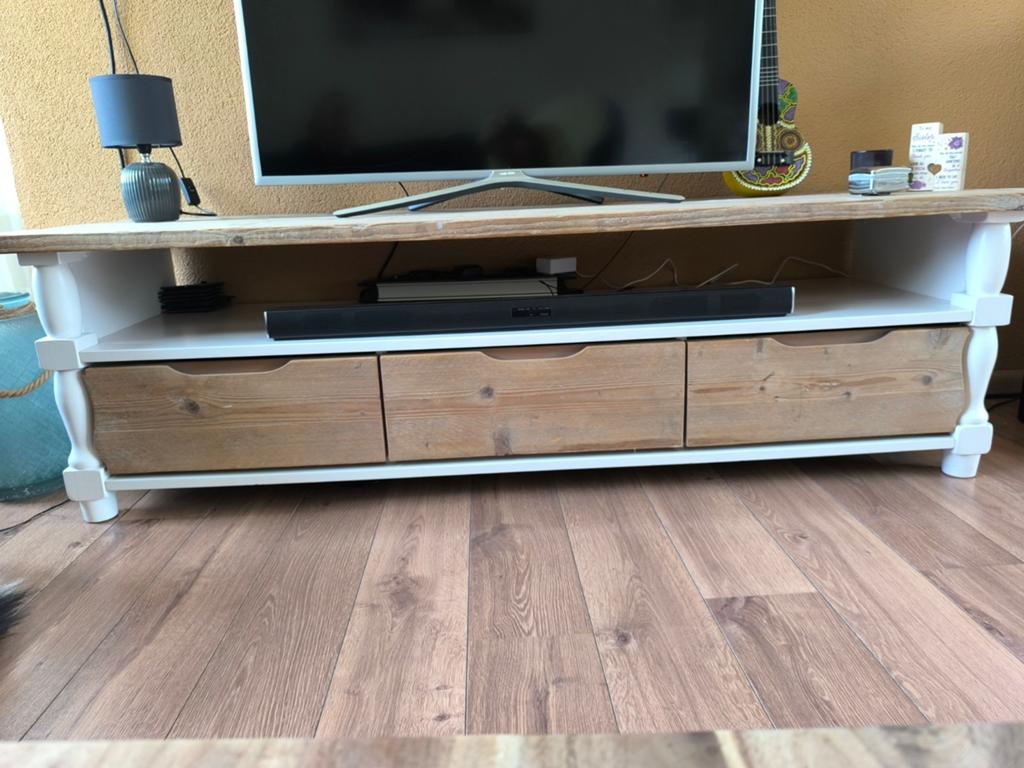 Landelijke handgemaakte tv meubel - 170x49x50 cm, Ophalen, Gebruikt, 150 tot 200 cm, Minder dan 100 cm