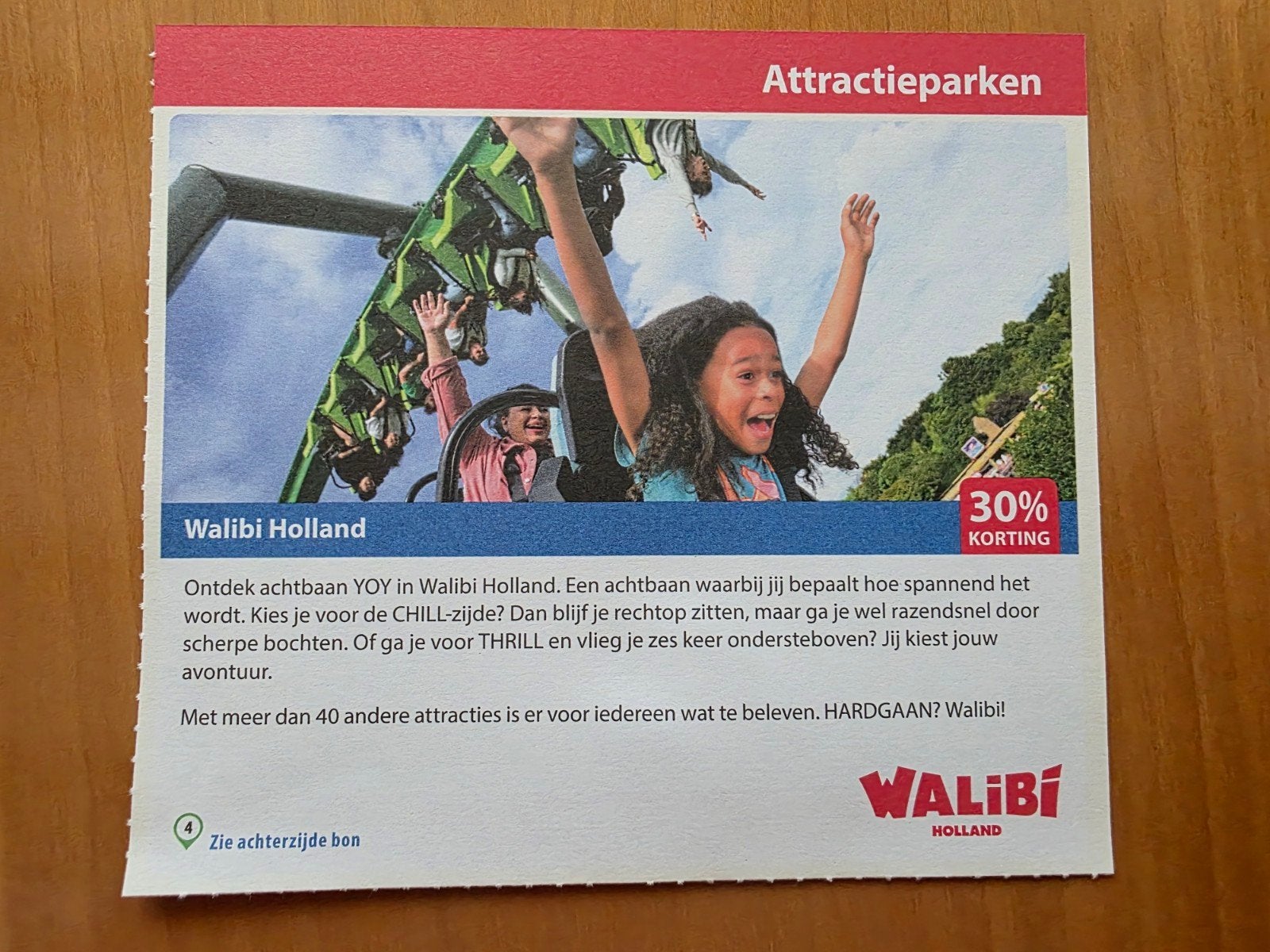 Walibi Holland 30% korting maximaal 5 personen, Tickets en Kaartjes, Drie personen of meer, Kortingskaart