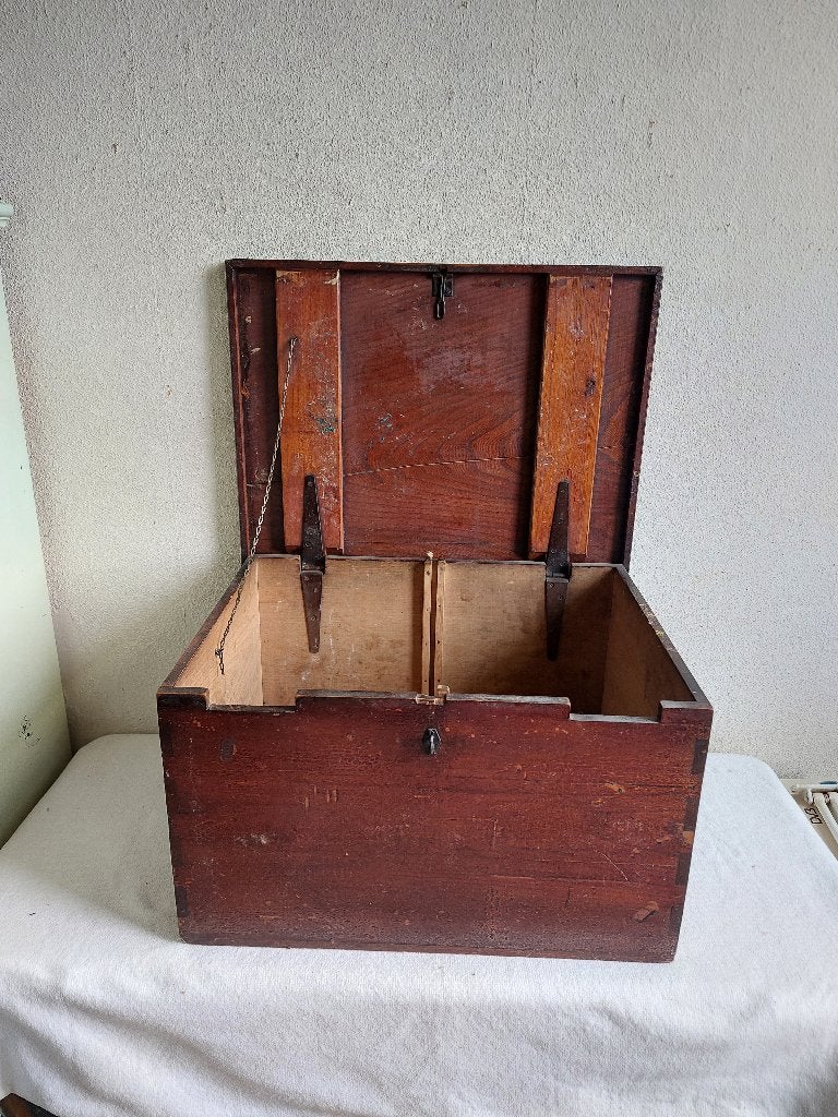 Antieke kist houtwerk, Ophalen, Gebruikt, Minder dan 50 cm, 5 – 50