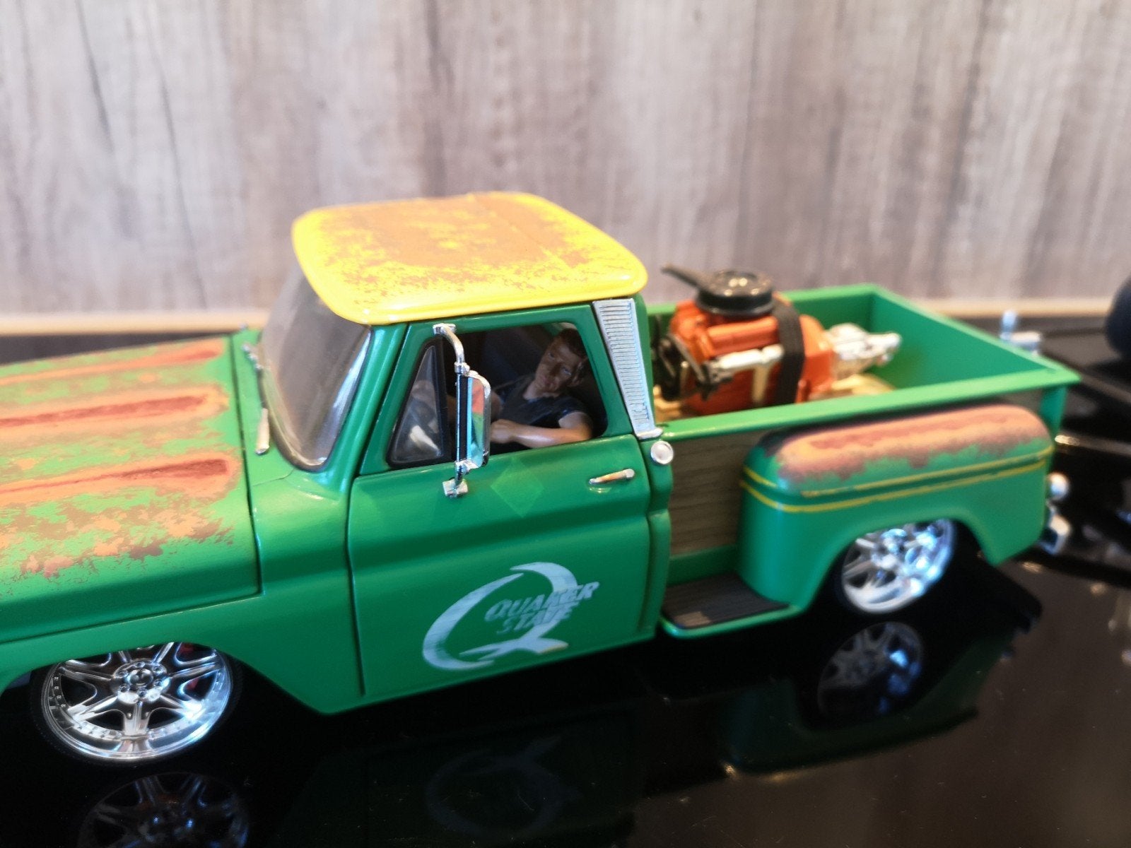 1:18 Pick-up met trailer en hot rod, Ophalen of Verzenden, Gebruikt, Auto, Overige merken
