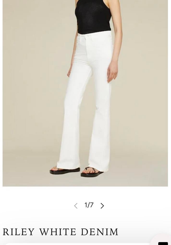 Lois Riley witte stretch high retro flair jeans dames W29/L3, Ophalen of Verzenden, Zo goed als nieuw, Wit, W28 - W29 (confectie 36)