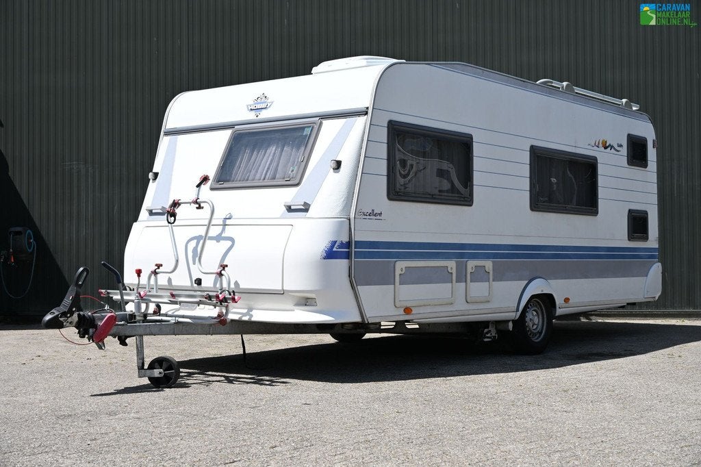 Hobby Excellent Easy 500 KMFe|Stapelbed|Mover|Voortent|Airco, Dwars-stapelbed, Hobby, Bedrijf, 5 tot 6 meter